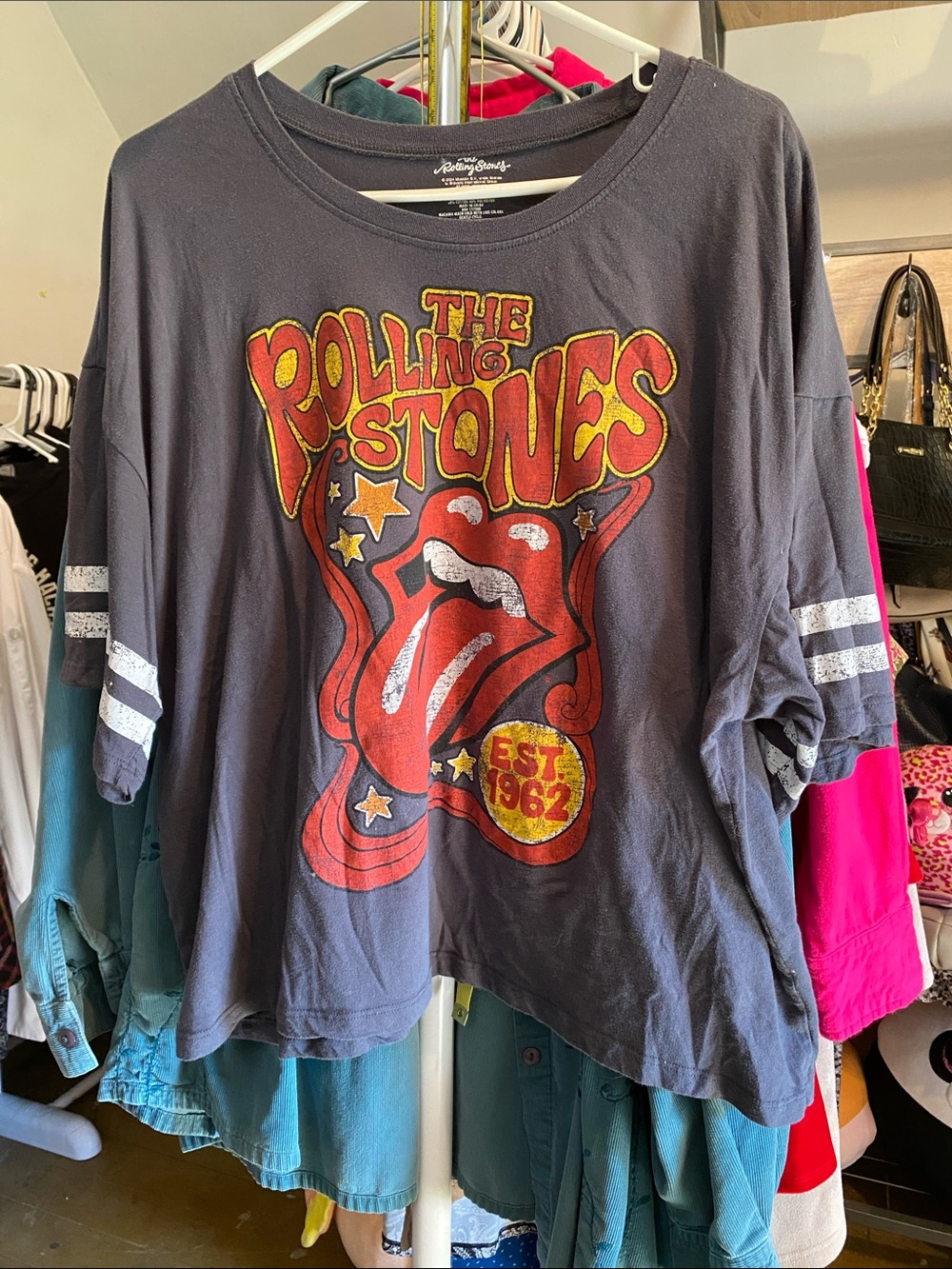 The Rolling Stones Gray Short Sleeve boxy fit Tee “est 1962”